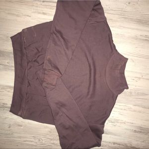 Purple Mock Neck Cropped Sweater